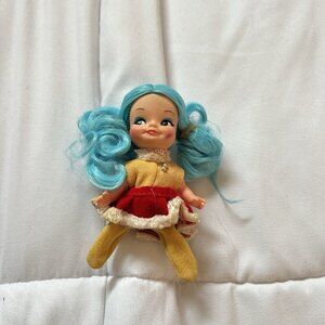 Vintage 1969 Sally Skater Finger Ding Puppet Doll Remco Hong Kong Blue